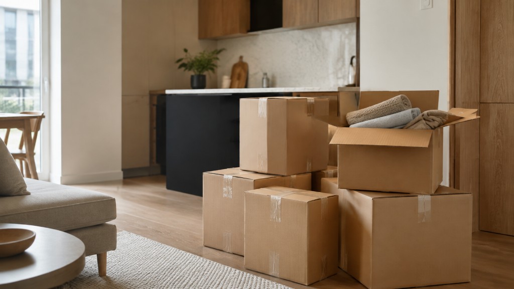Moving boxes ready for a household move